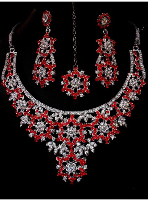 Rhodium Necklace Set